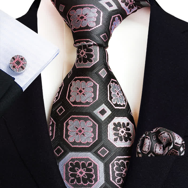 3Pcs Men's Classic Paisley Floral Necktie Set - Image 8