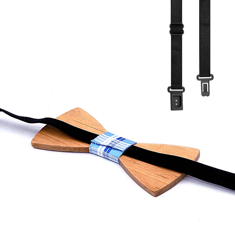 3Pcs Men's Leaf Patterned Wooden Bow Tie Set - Image 6