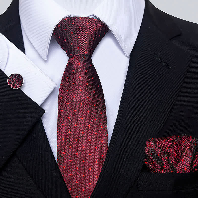 3Pcs Men's Minimalistic Dots Necktie Set - Image 3