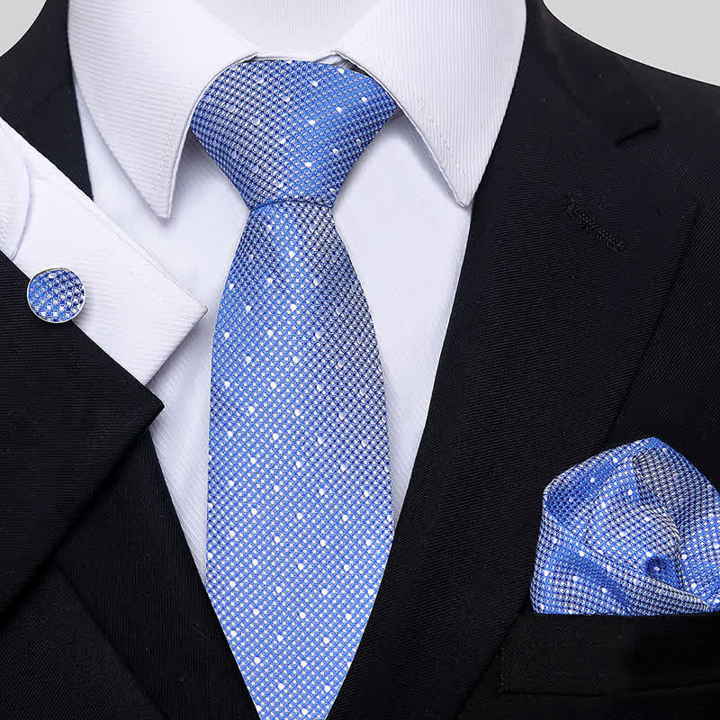3Pcs Men's Minimalistic Dots Necktie Set - Image 4