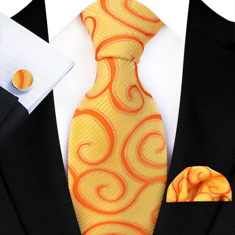 3Pcs Men's Rolled Vines Floral Necktie Set - Image 2