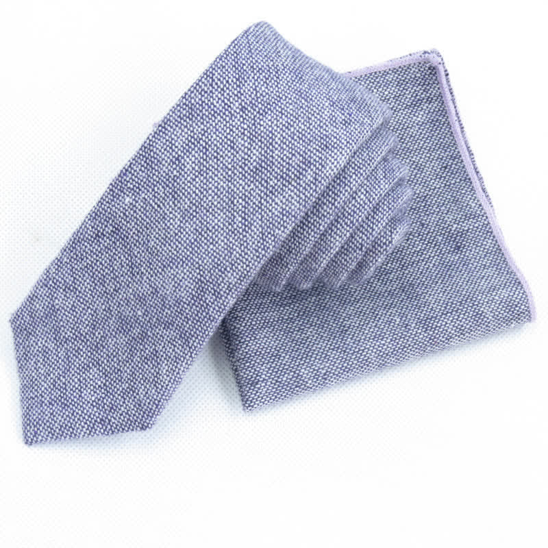 3Pcs Men's Solid Color Imitation Wool Bow Tie Necktie Set - Image 18