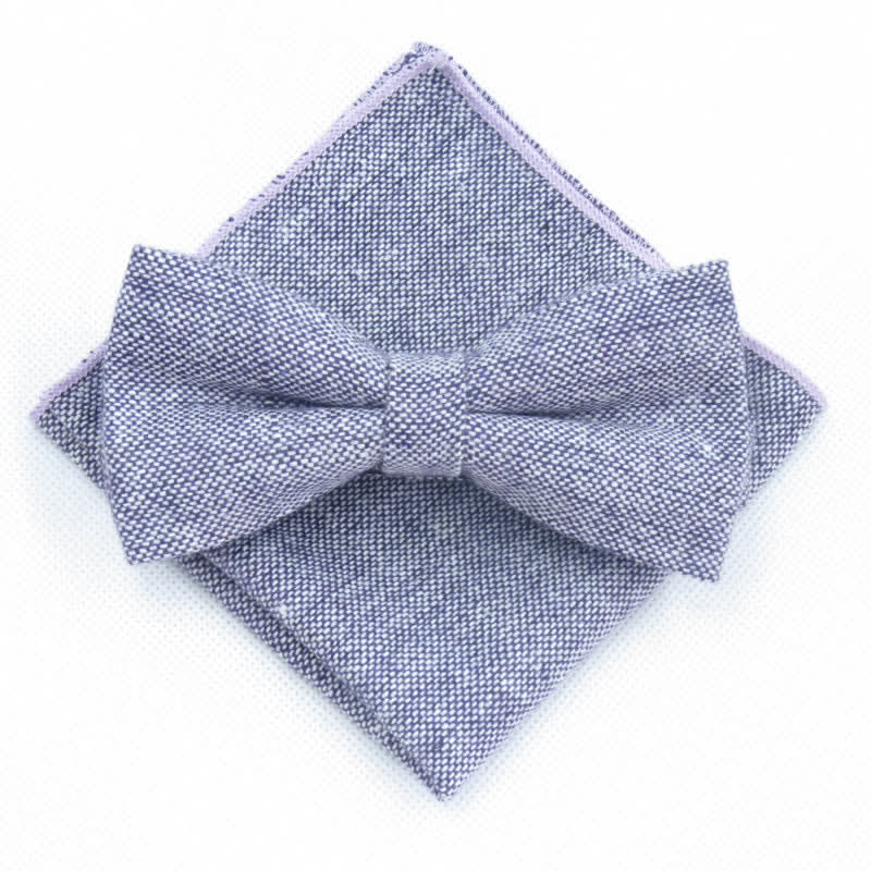 3Pcs Men's Solid Color Imitation Wool Bow Tie Necktie Set - Image 19