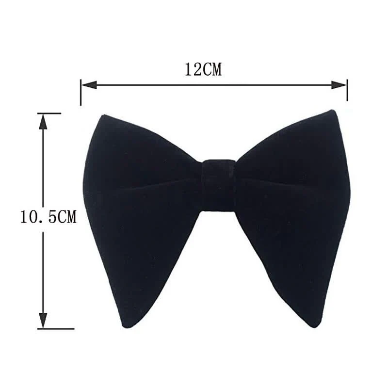 3Pcs Men's Velvet Oversized Pointed Bow Tie Set - Image 13