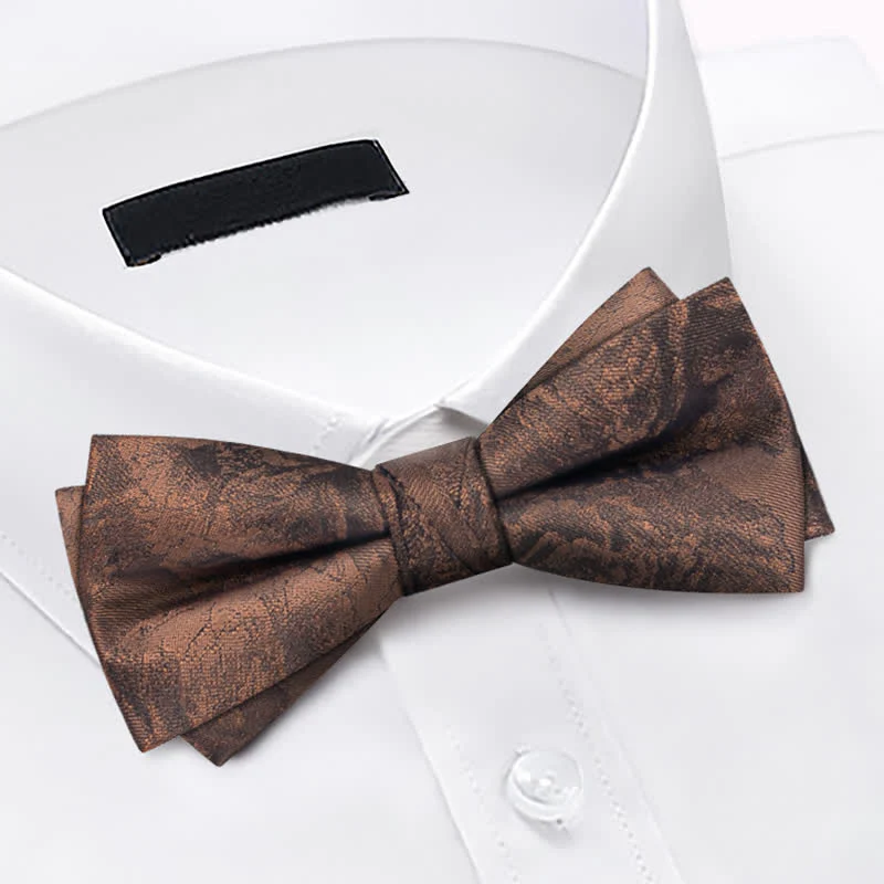 3Pcs Men's Vintage Bronze Flower BowTie Necktie Set - Image 7