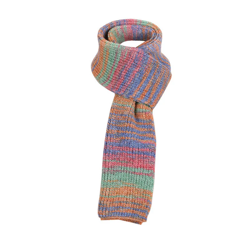 3PCS Multicolour Neutral Stripes Hat Scarf Gloves Set - Image 5