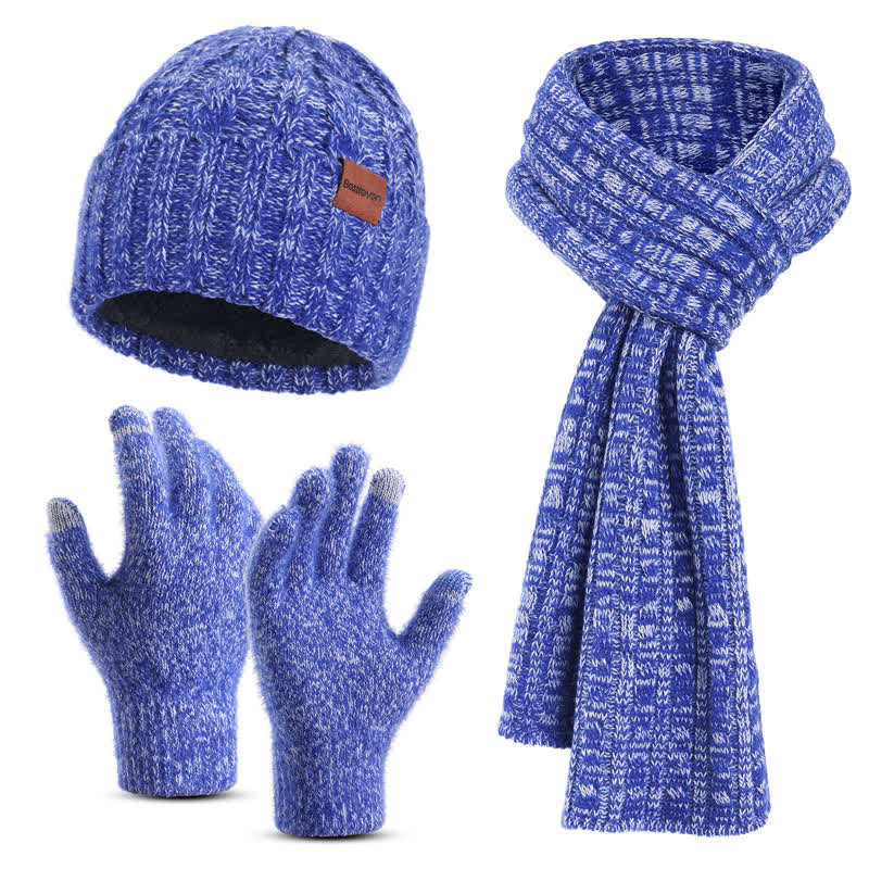 3Pcs Unisex Stylish Hat Long Scarf Touch Screen Gloves Set - Image 15