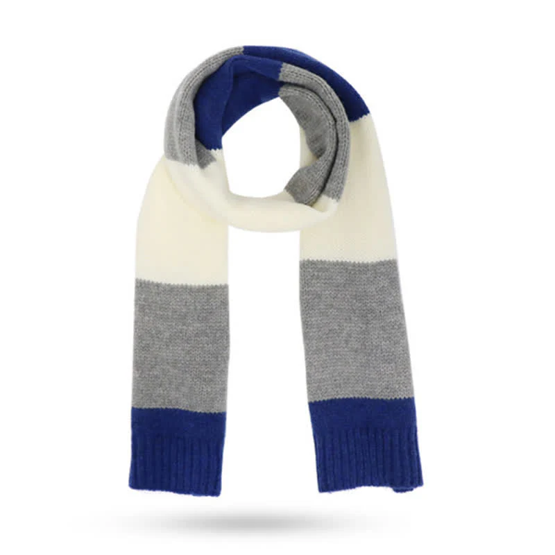 3Pcs Triple Color Block Warm Hat Scarf Gloves Set - Image 6