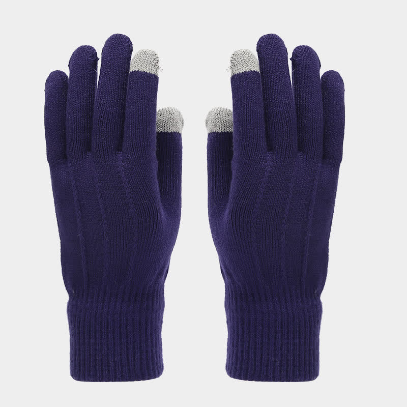 3Pcs Unisex Classic Versatile Hat Scarf Gloves Set - Image 20
