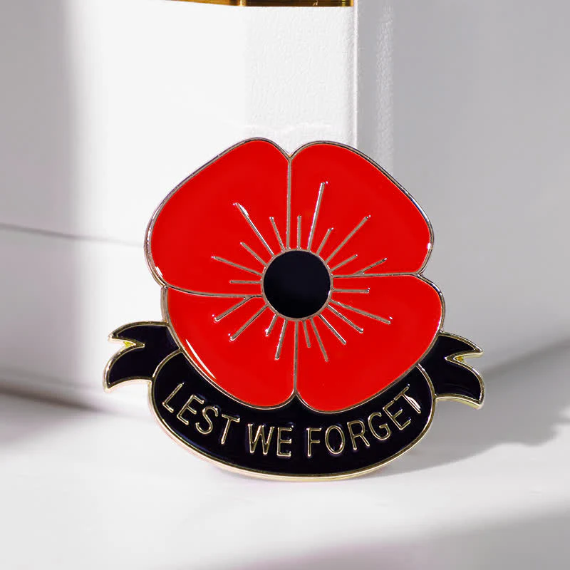 3Pcs Unisex Lest We Forget Poppy Brooch - Image 4