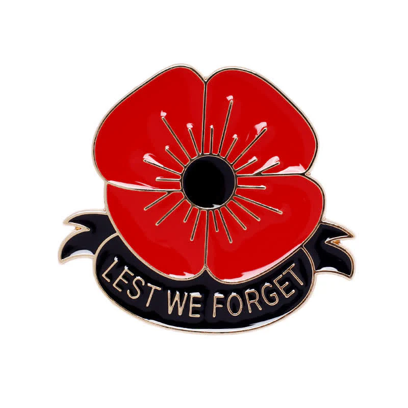 3Pcs Unisex Lest We Forget Poppy Brooch - Image 5