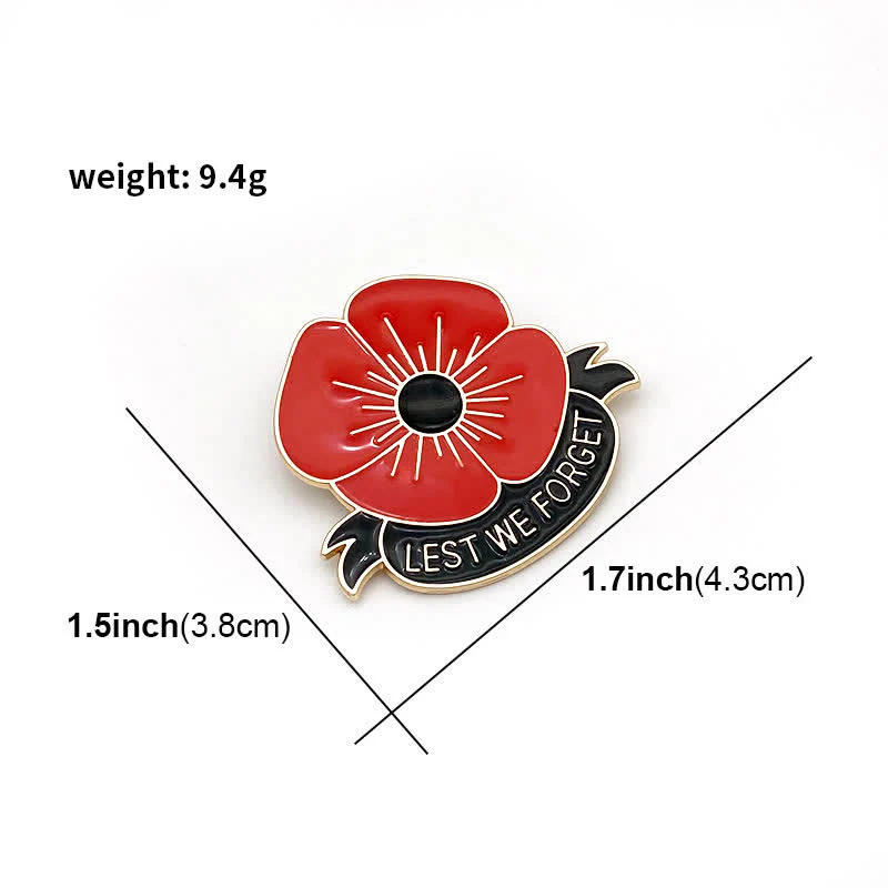 3Pcs Unisex Lest We Forget Poppy Brooch - Image 7