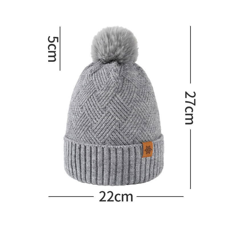 3Pcs Weaving Pattern Hat Neck Gaiter Gloves Set - Image 6