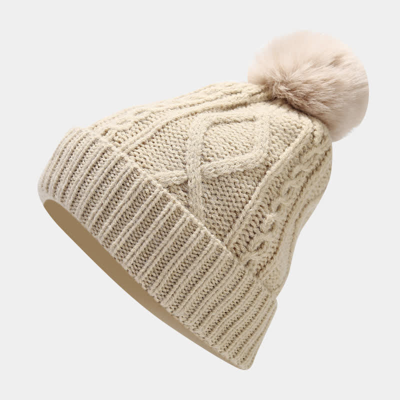 3Pcs Women's Cable Knitted Hat Scarf Fingerless Mittens Set - Image 6