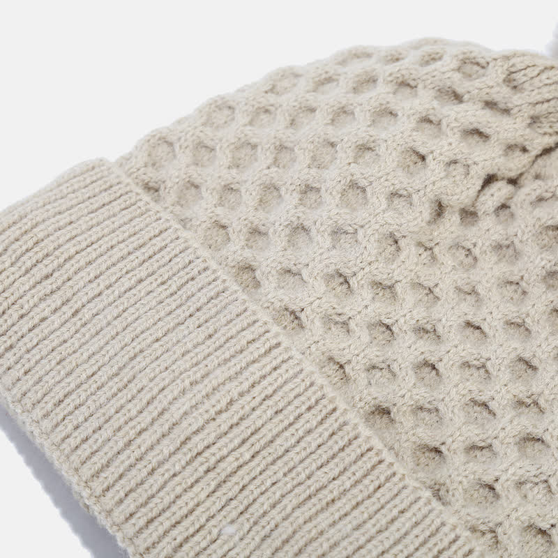 3Pcs Women's Criss Cross Knit Hat Scarf Gloves Set - Image 6