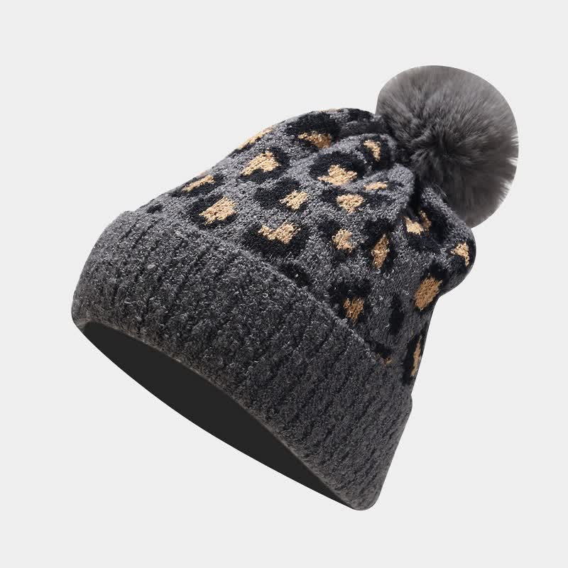 3Pcs Women's Leopard Print Hat Scarf Gloves Set - Image 9