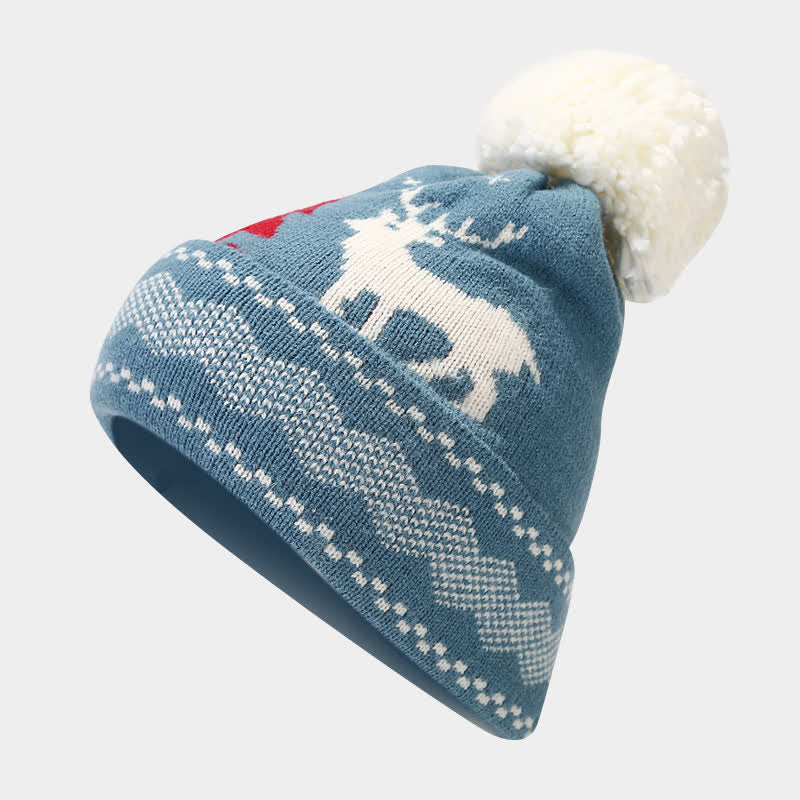 3Pcs Women's Reindeer Tree Jacquard Hat Scarf Gloves Set - Image 20