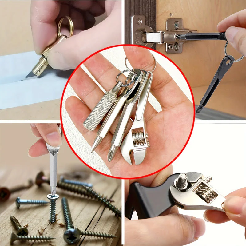 4-In-1 Pocket Mini Tool Knife Wrench Screwdriver Keychain - Image 2