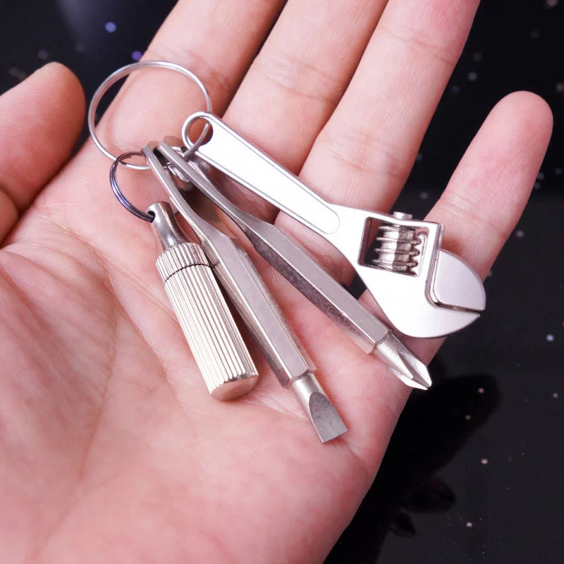 4-In-1 Pocket Mini Tool Knife Wrench Screwdriver Keychain - Image 4