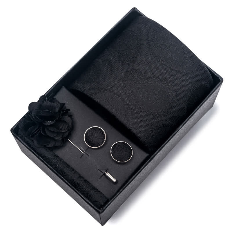 4Pcs Men's Black Series Formal Necktie Set - Image 2