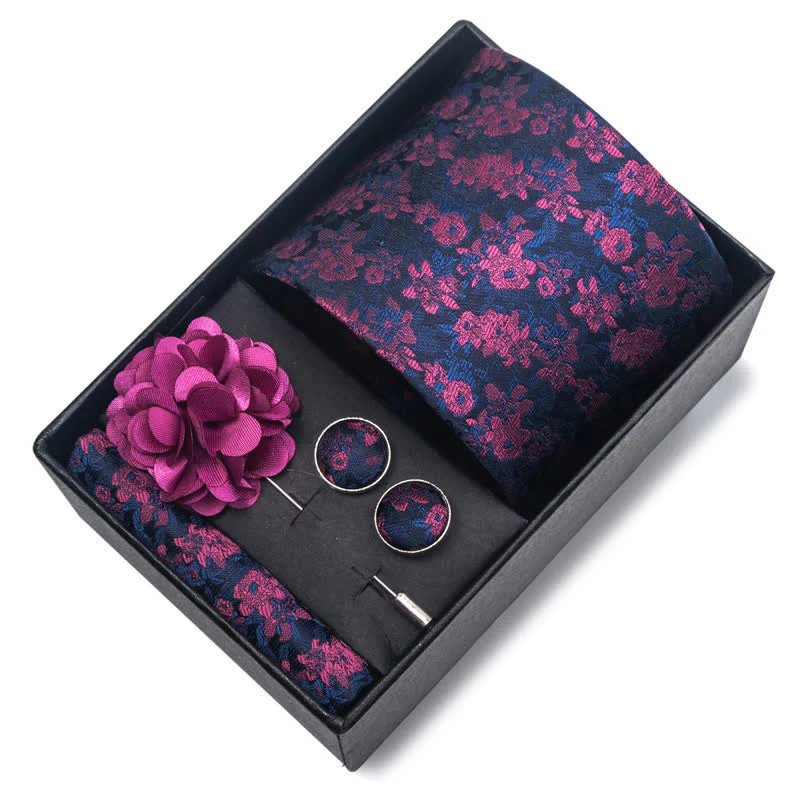 4Pcs Men's Classic Formal Pocket Squares Necktie Set - Image 2