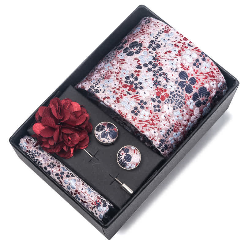 4Pcs Men's Classic Formal Pocket Squares Necktie Set - Image 8