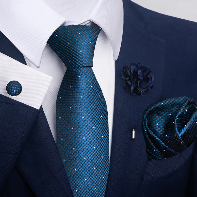 4Pcs Men's Gentle Dark Green Series Necktie Set - Image 3