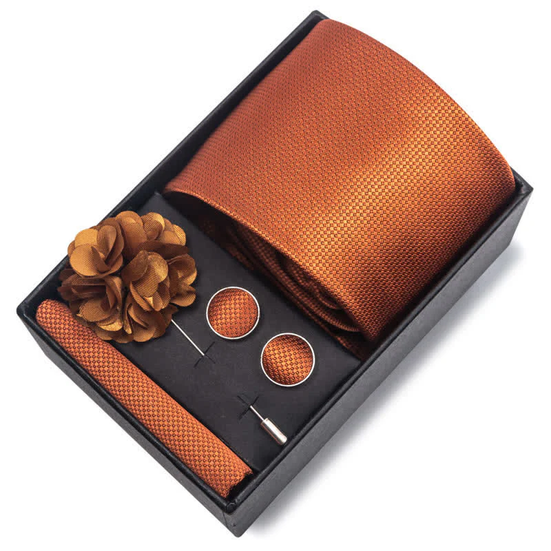 4Pcs Men's Novelty Pocket Square Cufflink Necktie Set - Image 20
