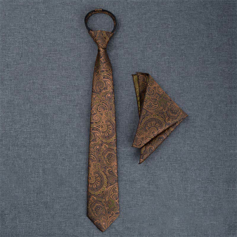 5Pcs Men's Dark Brown & Black Paisley Bow Ties Gift Box - Image 11