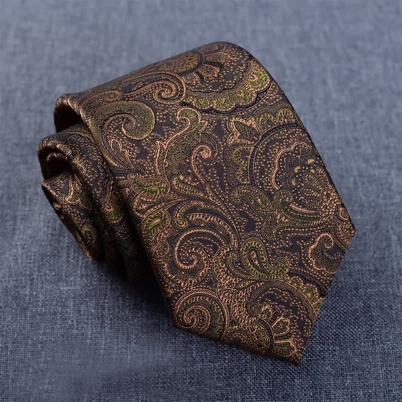 5Pcs Men's Dark Brown & Black Paisley Bow Ties Gift Box - Image 5