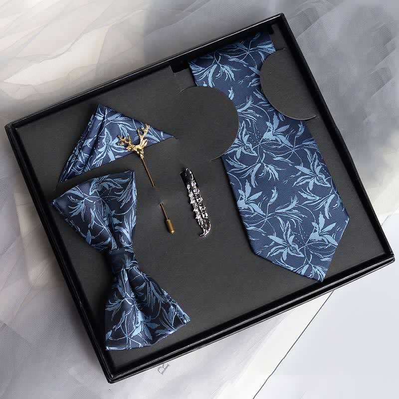5Pcs Men's Orchids Pttern Gentleman Bow Ties Gift Box - Image 11