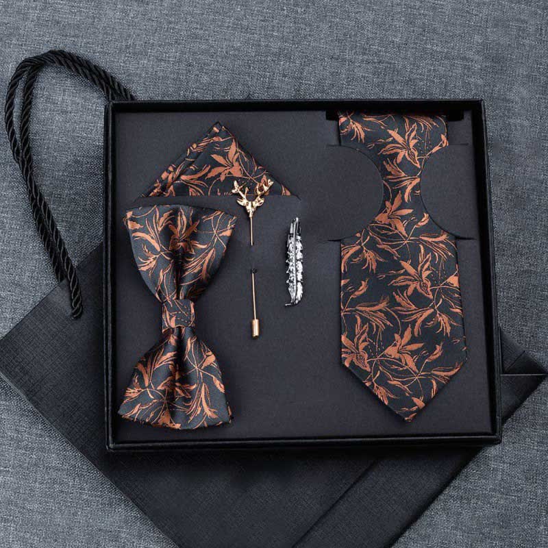 5Pcs Men's Orchids Pttern Gentleman Bow Ties Gift Box - Image 19