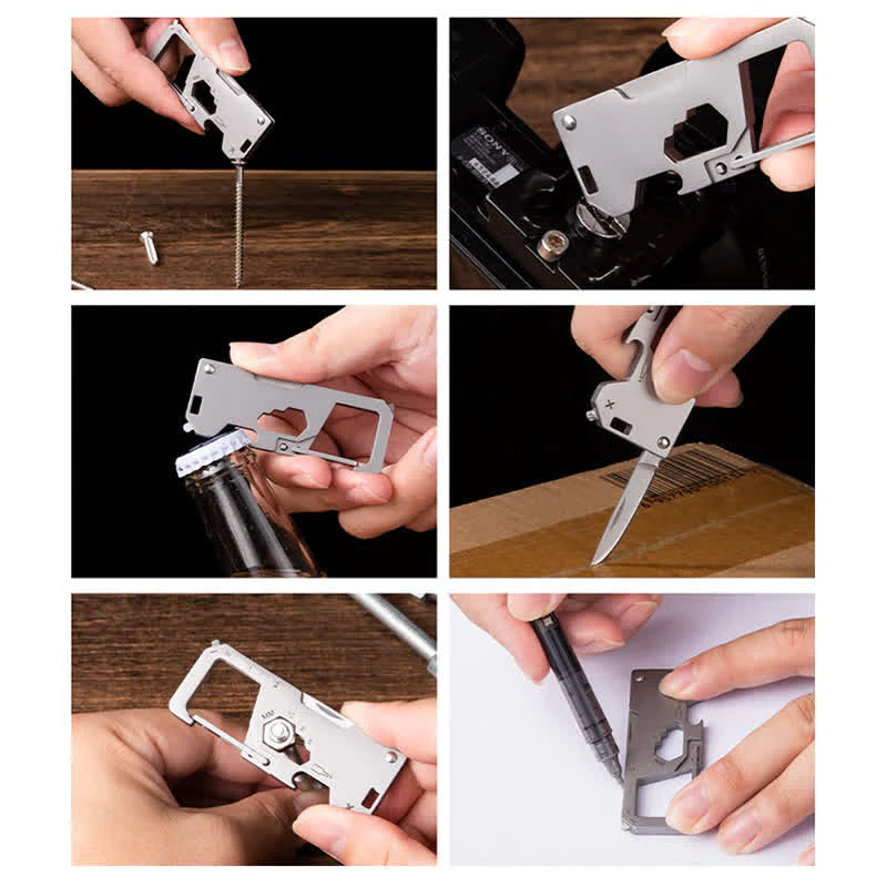 6 In 1 EDC Outdoor Portable Tool Folding Mini Knife Keychain - Image 7