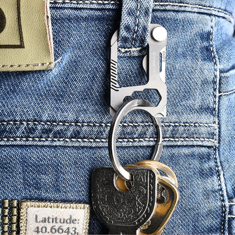 6 In 1 Multifunctional Folding Mini Knife Keychain - Image 2