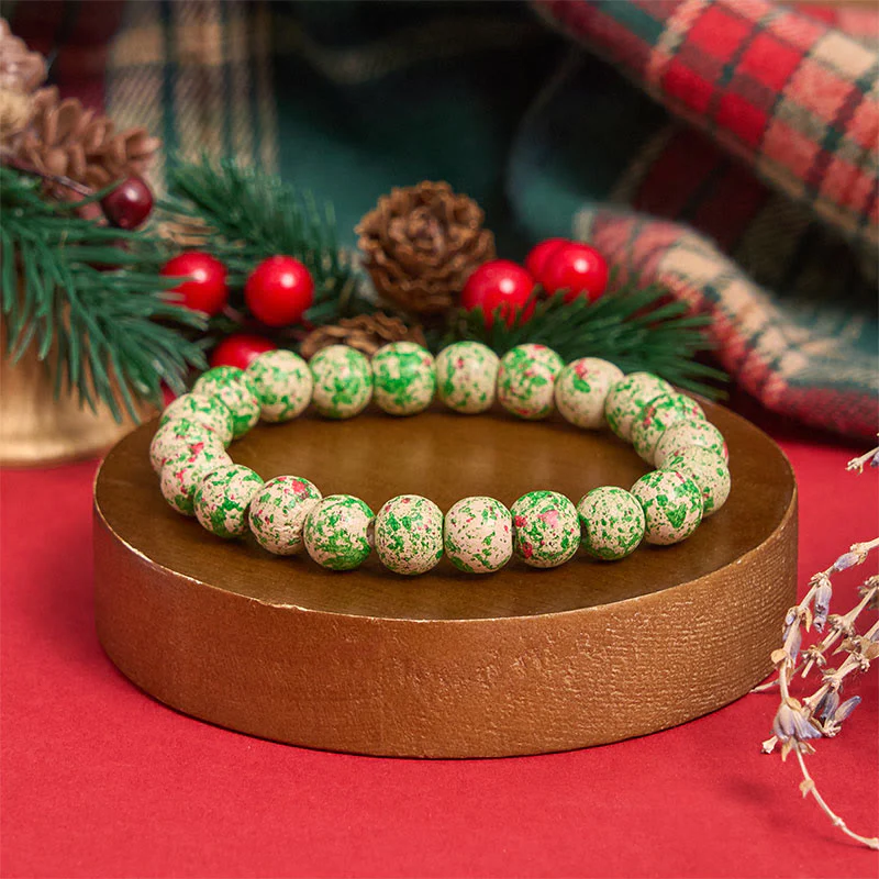 6Pcs Green Christmas Bead Pendant Bracelet Set - Image 7