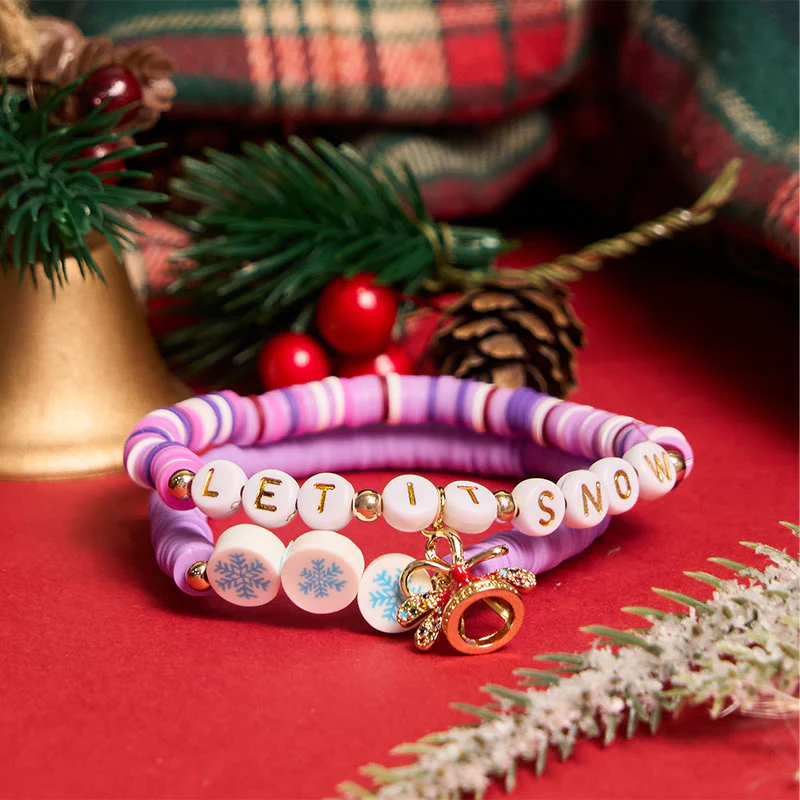 6Pcs Snowflake Christmas Bracelet With Greeting Card - Image 4