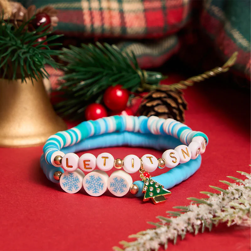 6Pcs Snowflake Christmas Bracelet With Greeting Card - Image 6