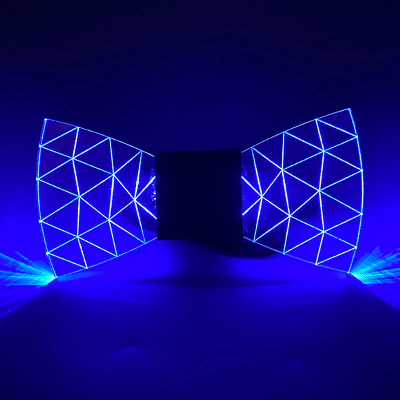 7 Colors Neon LED Diamond Pattern Acrylic Bow Tie - Image 2