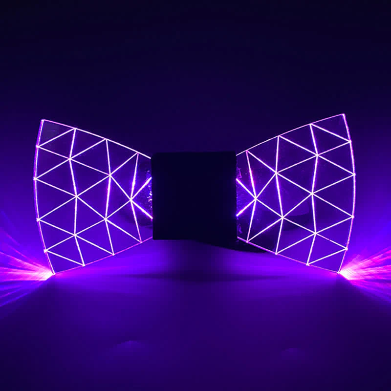 7 Colors Neon LED Diamond Pattern Acrylic Bow Tie - Image 3