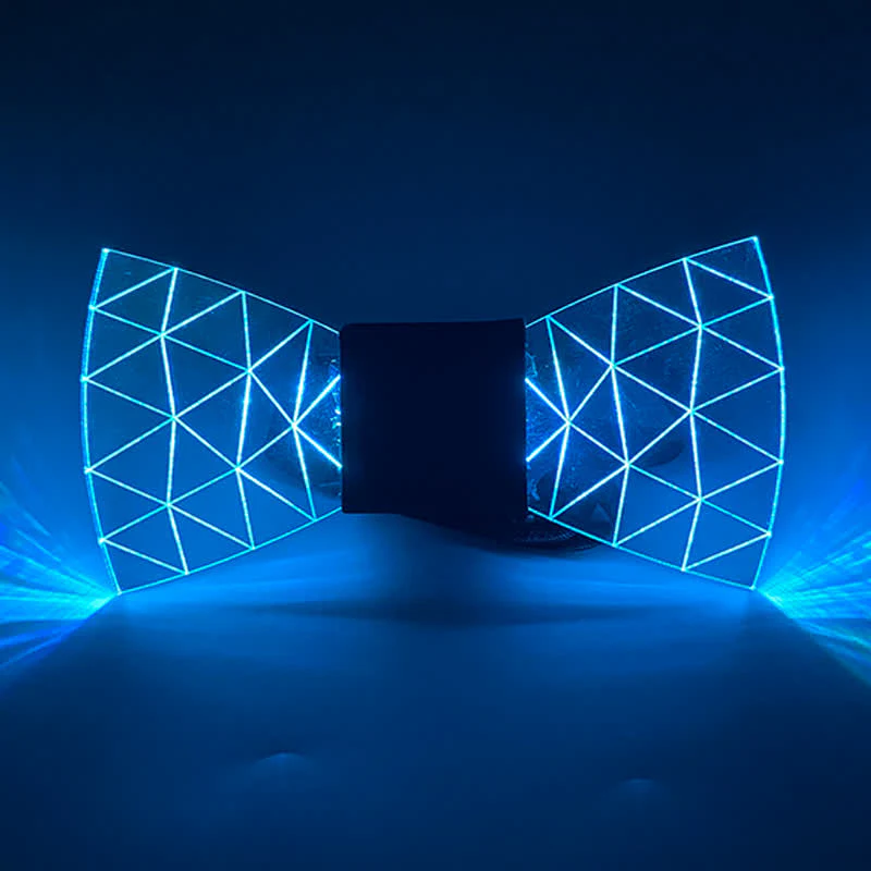 7 Colors Neon LED Diamond Pattern Acrylic Bow Tie - Image 4