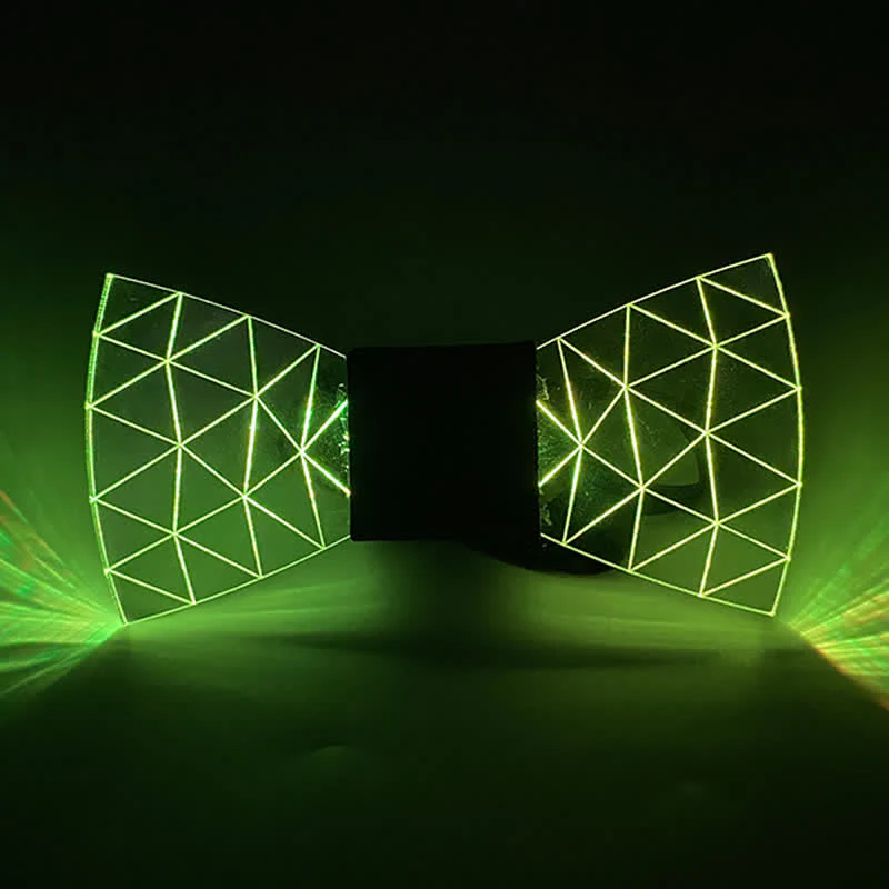 7 Colors Neon LED Diamond Pattern Acrylic Bow Tie - Image 7