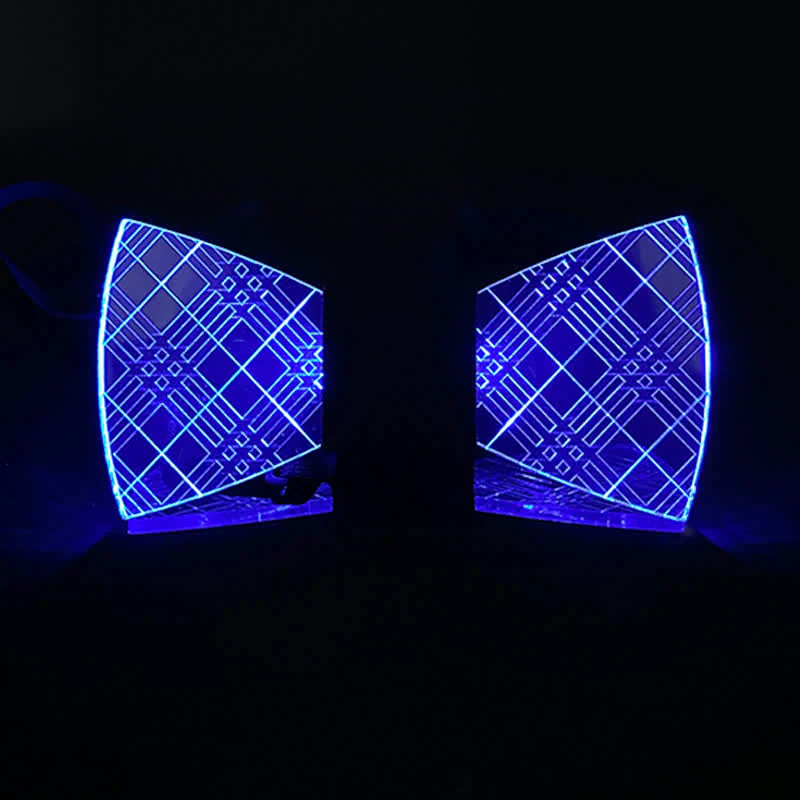 7 Colors Plaid Gentleman Luminous Acrylic Bow Tie - Image 3