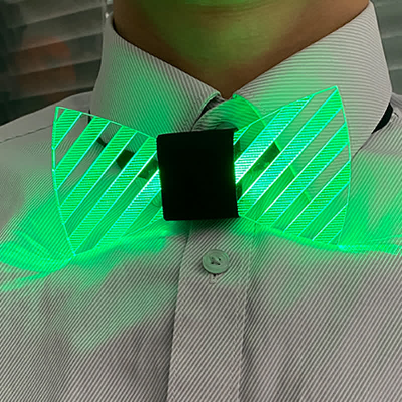 7 Colors Striped Luminous Party Acrylic Bow Tie - Image 4