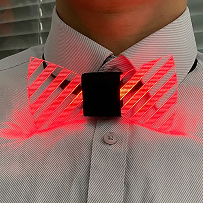 7 Colors Striped Luminous Party Acrylic Bow Tie - Image 5