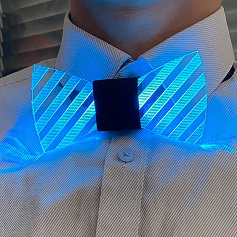 7 Colors Striped Luminous Party Acrylic Bow Tie - Image 6