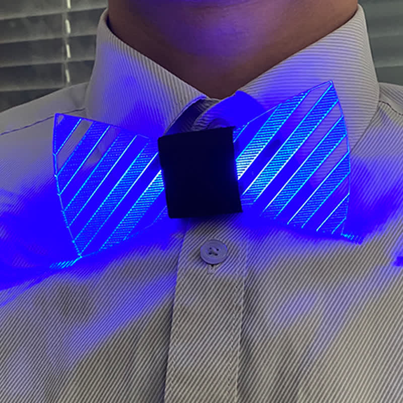 7 Colors Striped Luminous Party Acrylic Bow Tie - Image 7