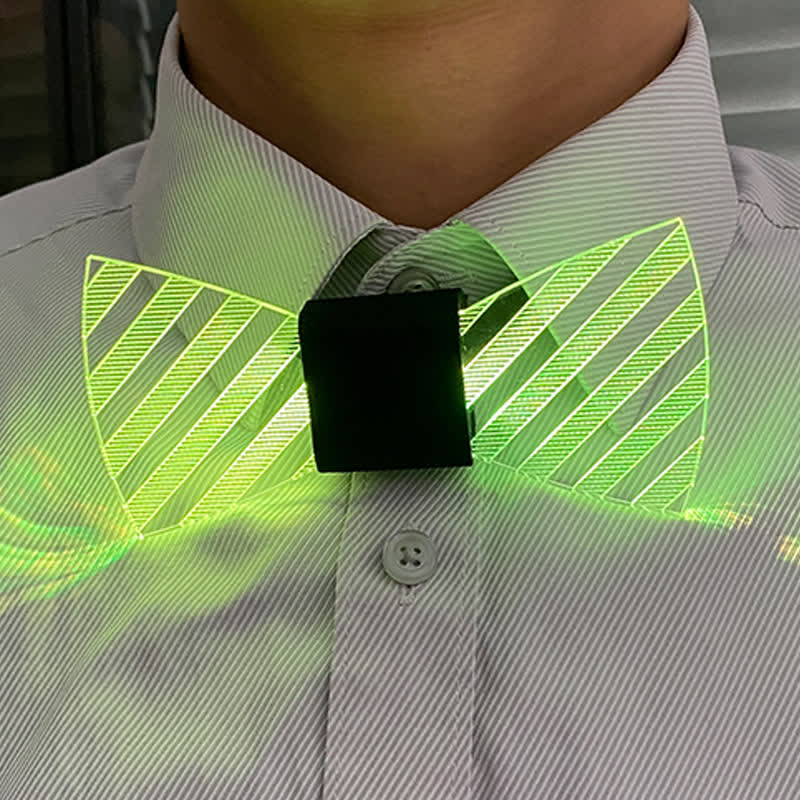7 Colors Striped Luminous Party Acrylic Bow Tie - Image 8