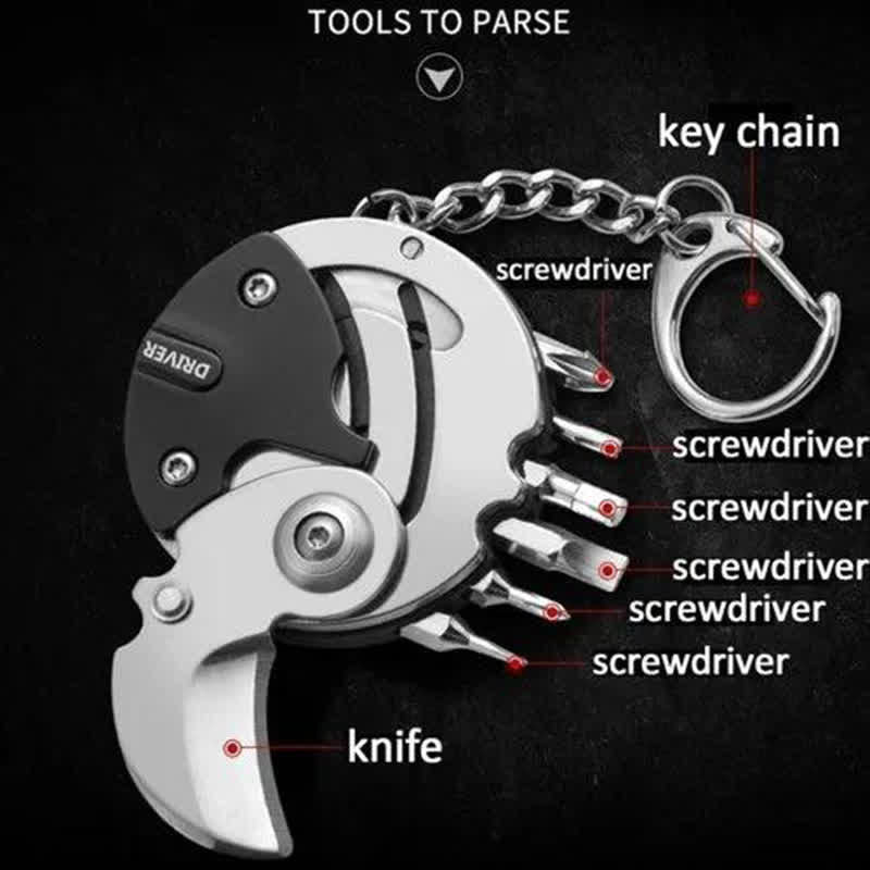 8 In 1 Multi-purpose Knife Scewdriver EDC Tool Keychain - Image 4