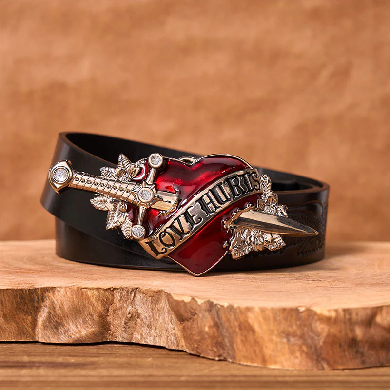 A Sword Through The Heart DIY Western Buckle Leather Belt - Image 3
