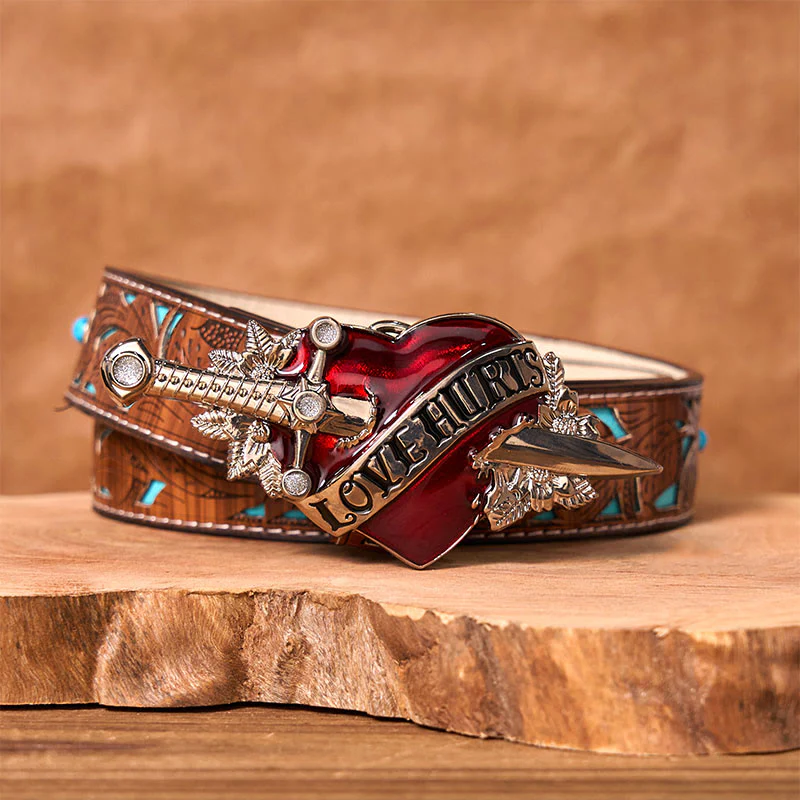 A Sword Through The Heart DIY Western Buckle Leather Belt - Image 4
